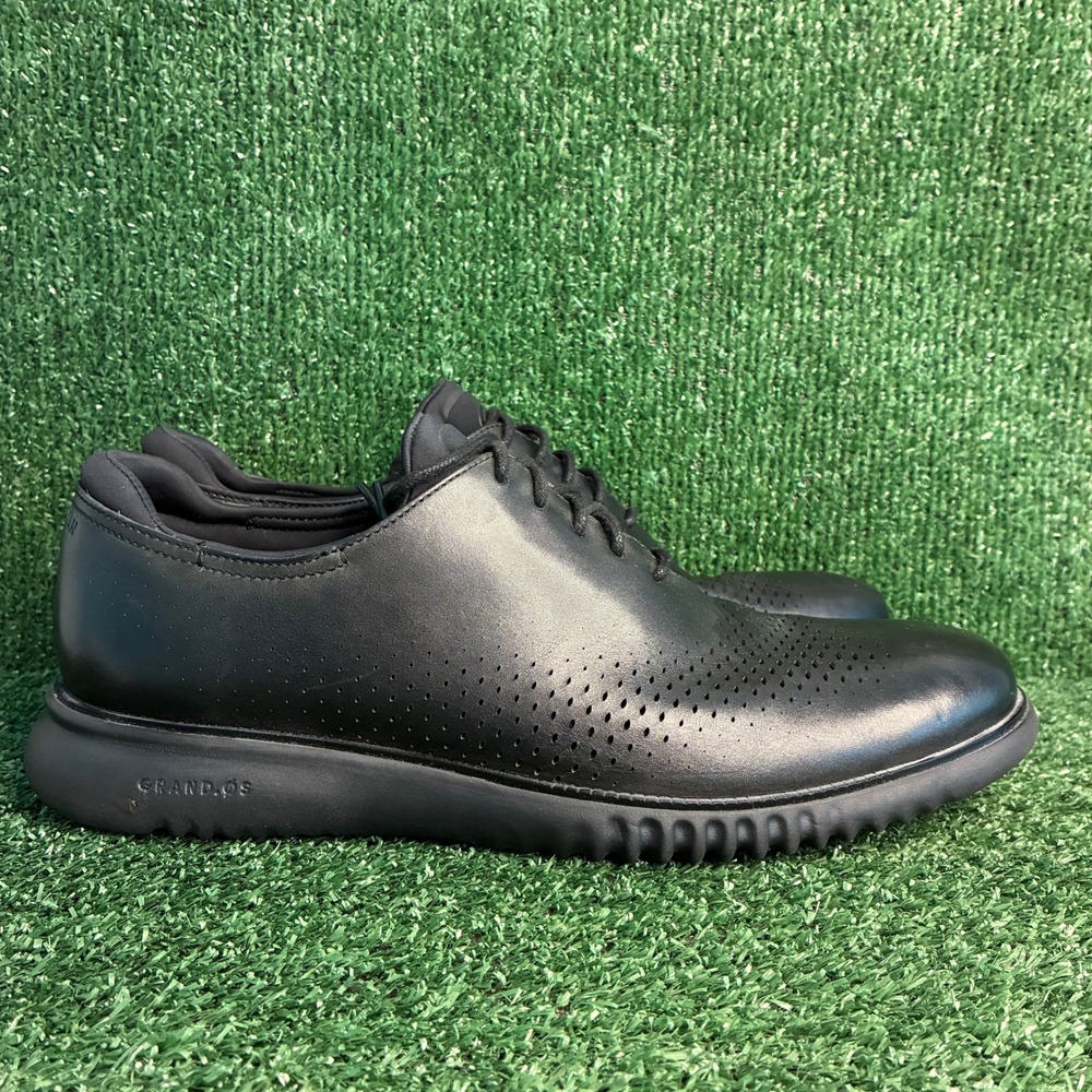 NEW Cole Haan Zerogrand Laser Wingtip Oxford Leather Comfort Shoe Black Mens 12M